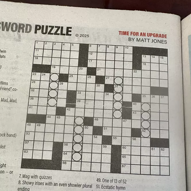 Crossword clues for Salt Lake City Weekly's Sept. 18 issue.